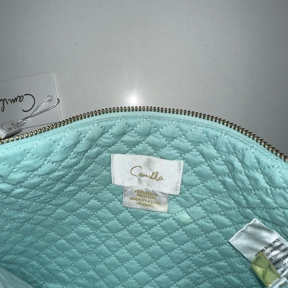 CAMILLA “Weaving Worlds” blue floral silk boho ring scarf clutch bag